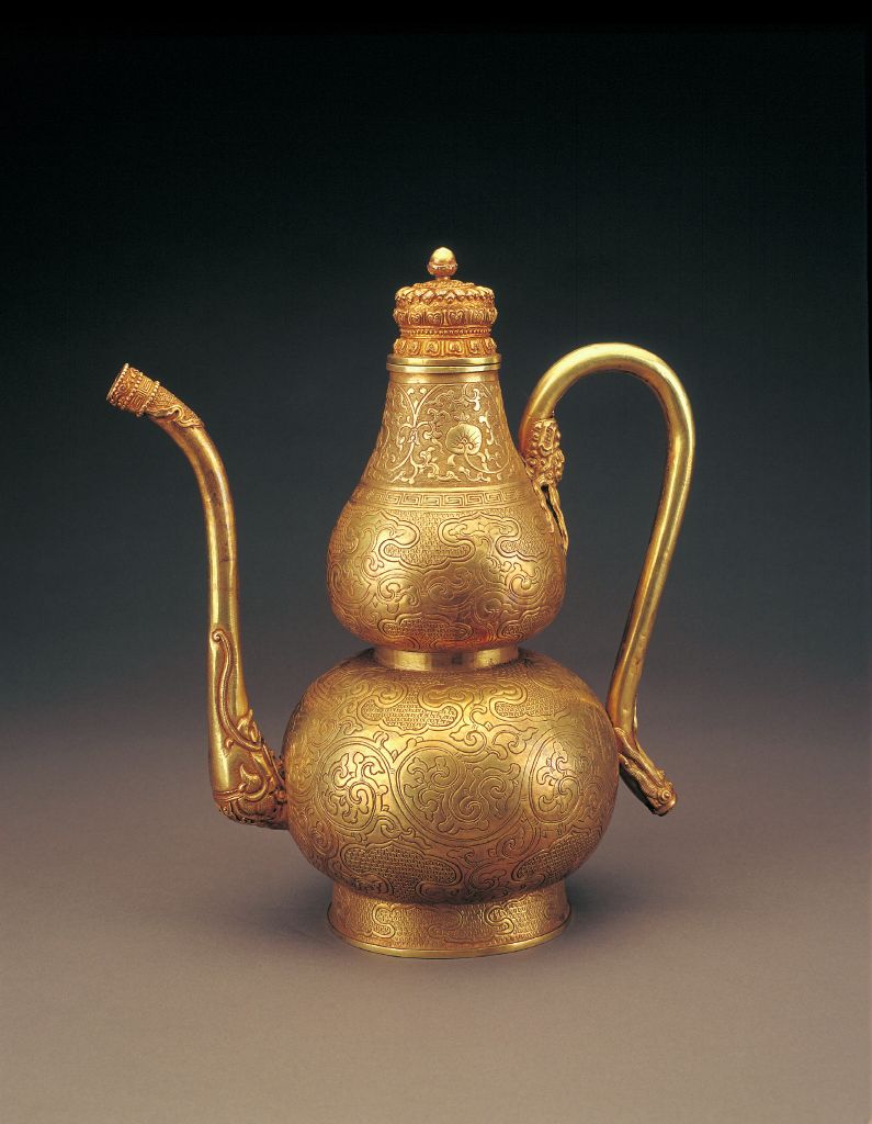 图片[2]-Gold chisel vase with lotus pattern-China Archive